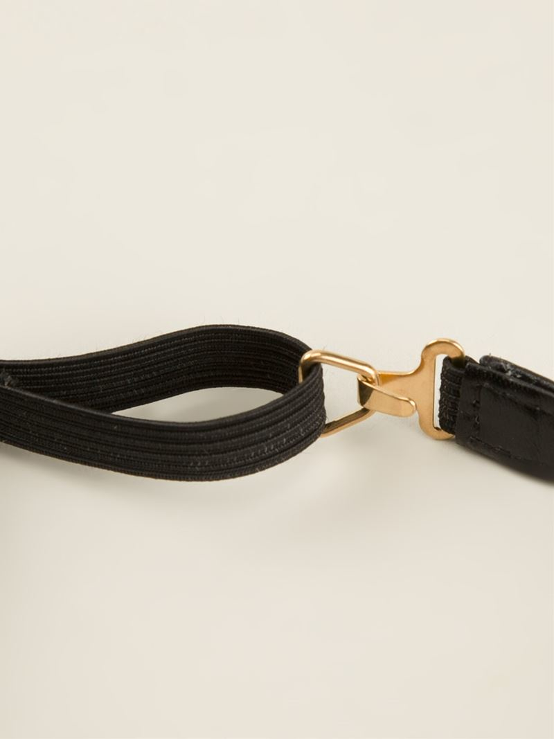 Saint laurent Ribbon Neck Tie in Black | Lyst