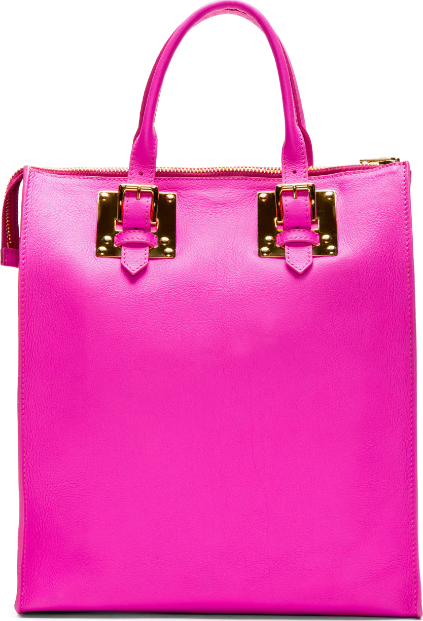 Lyst - Sophie Hulme Pink Grained Leather Tote Bag in Pink