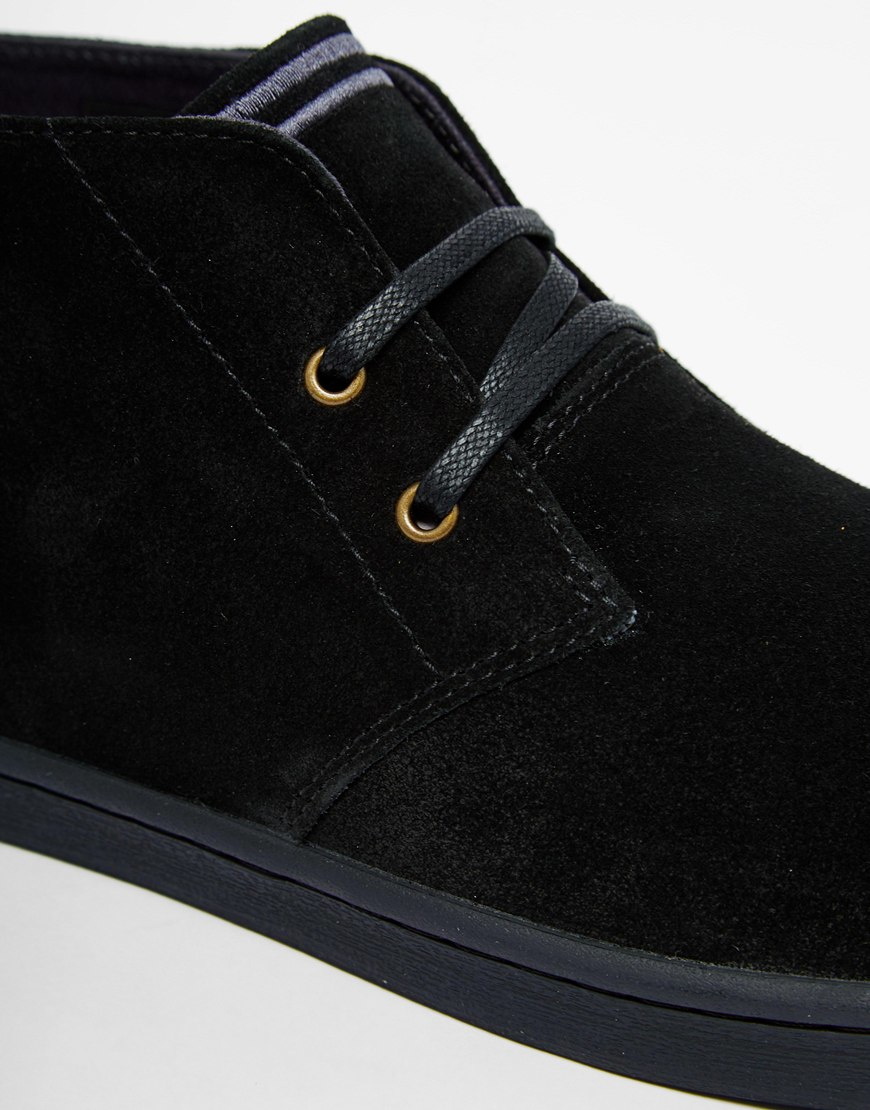 Fred Perry Byron Mid Suede Chukka Boots in Black for Men - Lyst