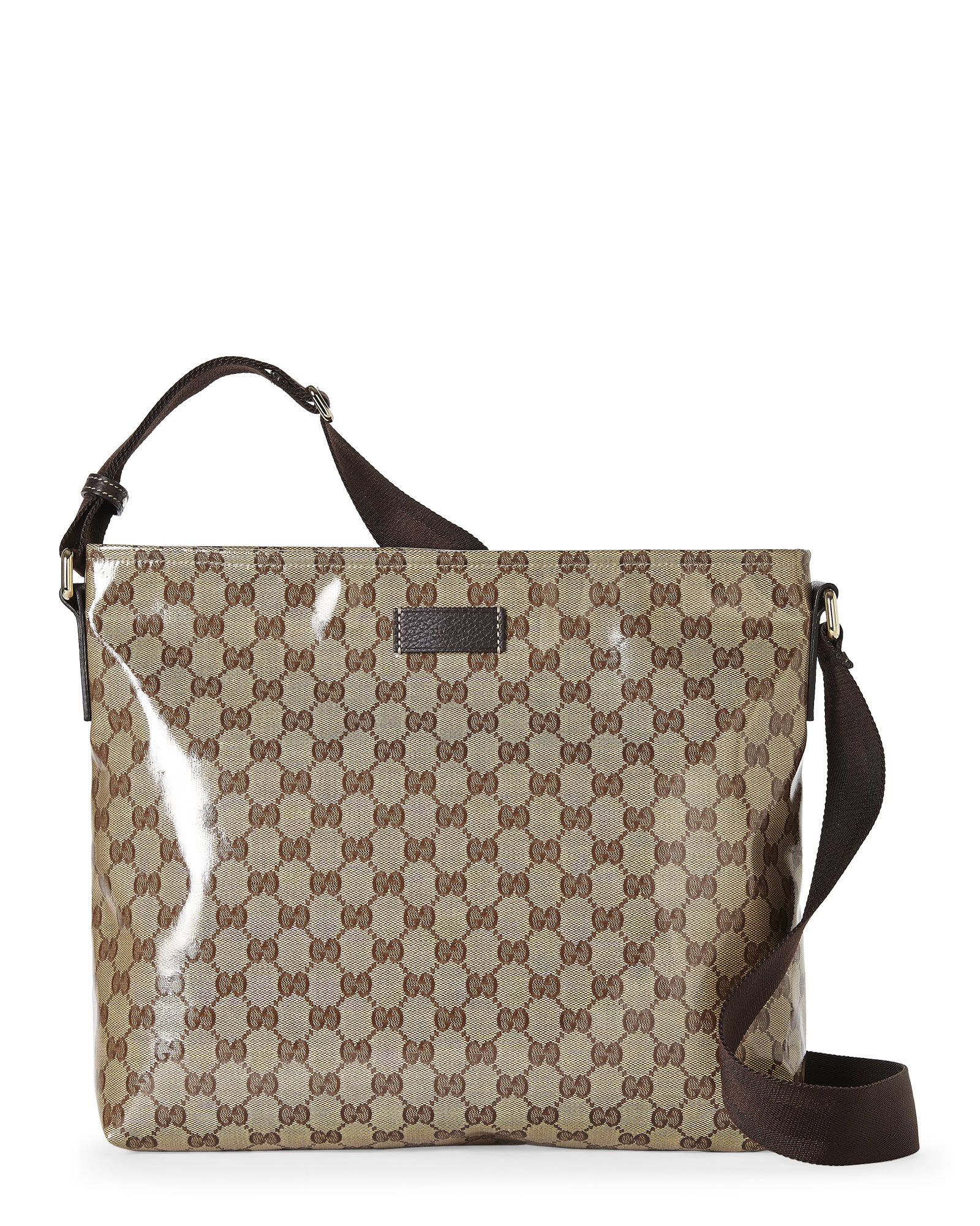 Gucci Beige Gg Crystal Canvas Messenger Bag in Brown | Lyst