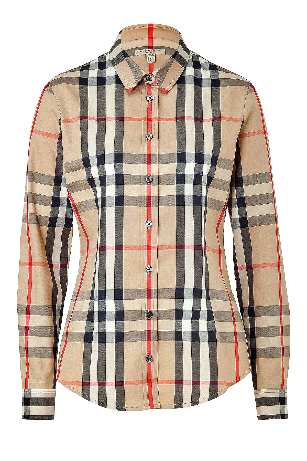 Lyst - Burberry brit New Classic Check Cotton Stretch Shirt in Brown