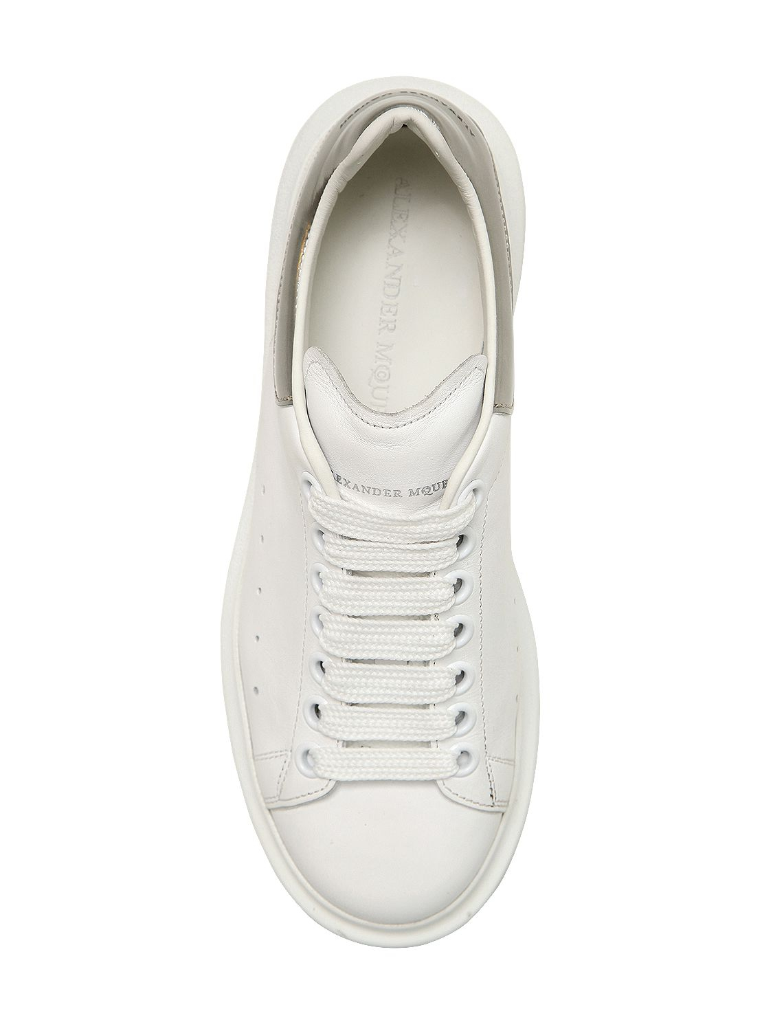 alexander mcqueen metallic leather sneakers