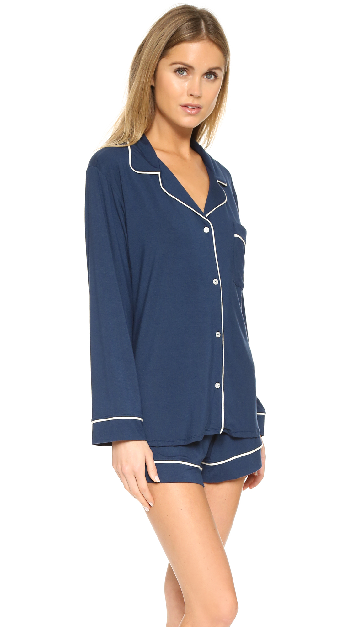 Lyst - Eberjey Gisele Long Sleeve Pajama Set in Blue