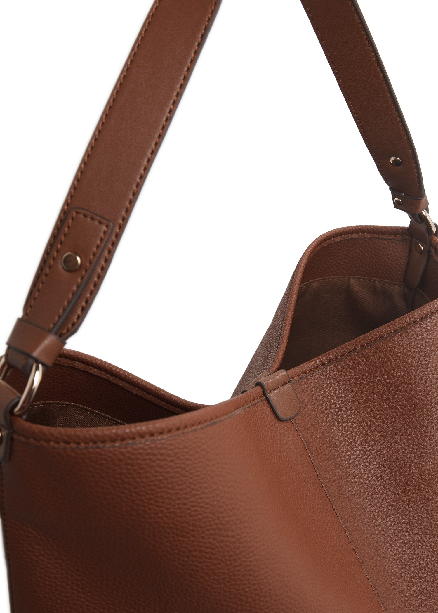 Lyst - Mango Pebbled Shoulder Bag in Brown