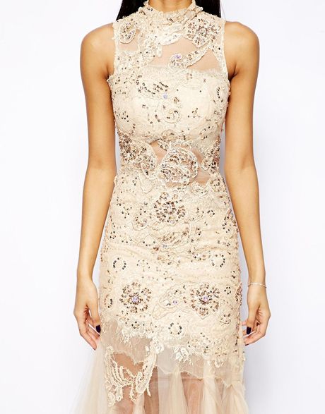 Forever Unique Kassidy Lace Gown in Beige (Nude) | Lyst