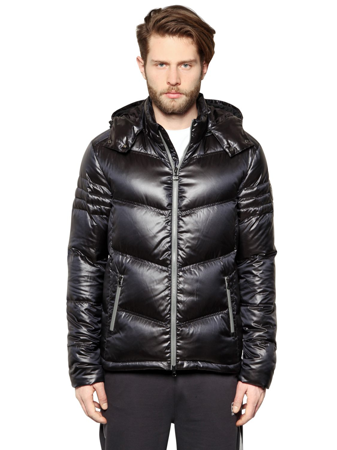 Lyst - Emporio Armani Mountain Shiny Nylon Down Jacket in Black for Men