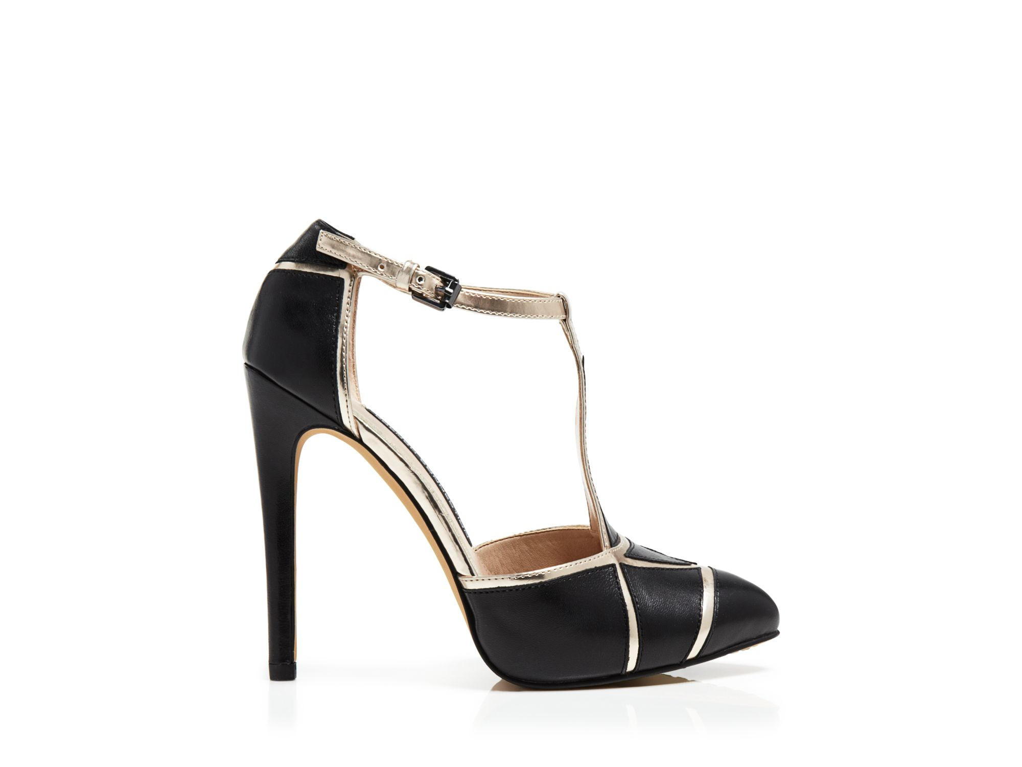 French connection T-strap Pumps - Candice in Black | Lyst