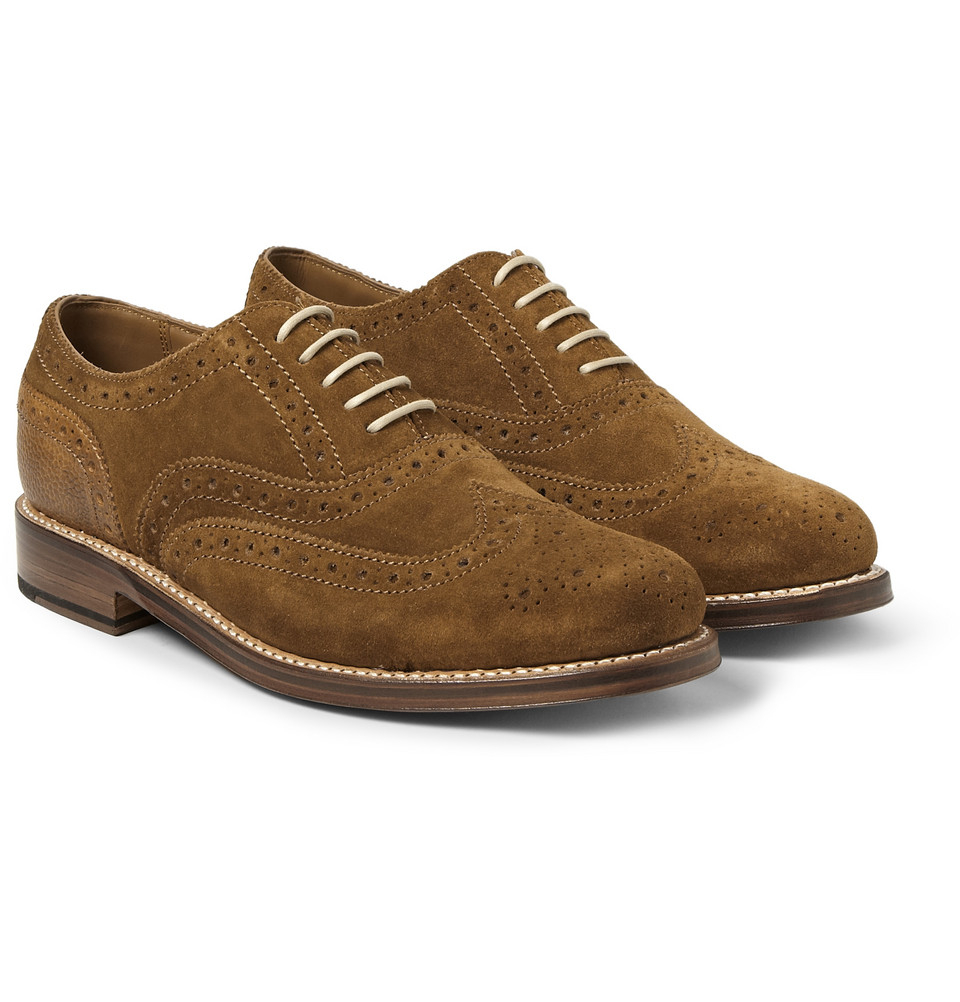 Lyst - Foot The Coacher Stanley Suede and Pebbled Leather ...
