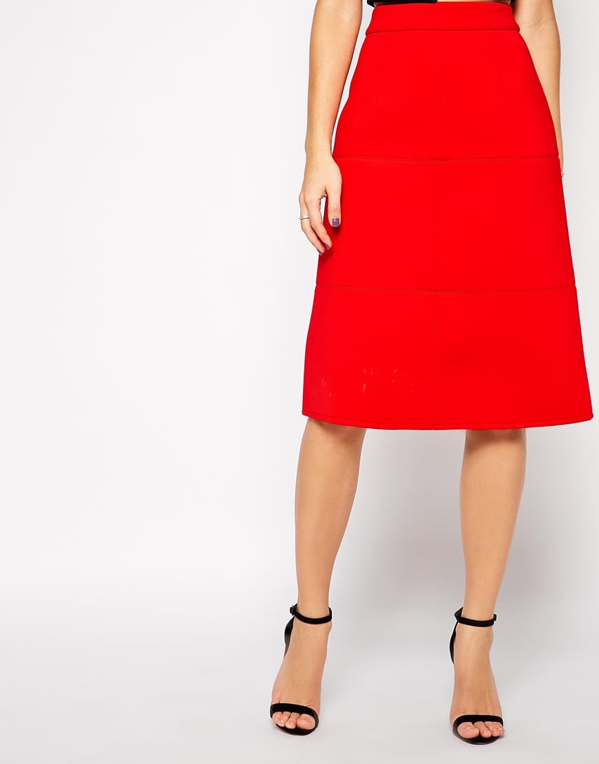 Red A Line Skirt - Skirts