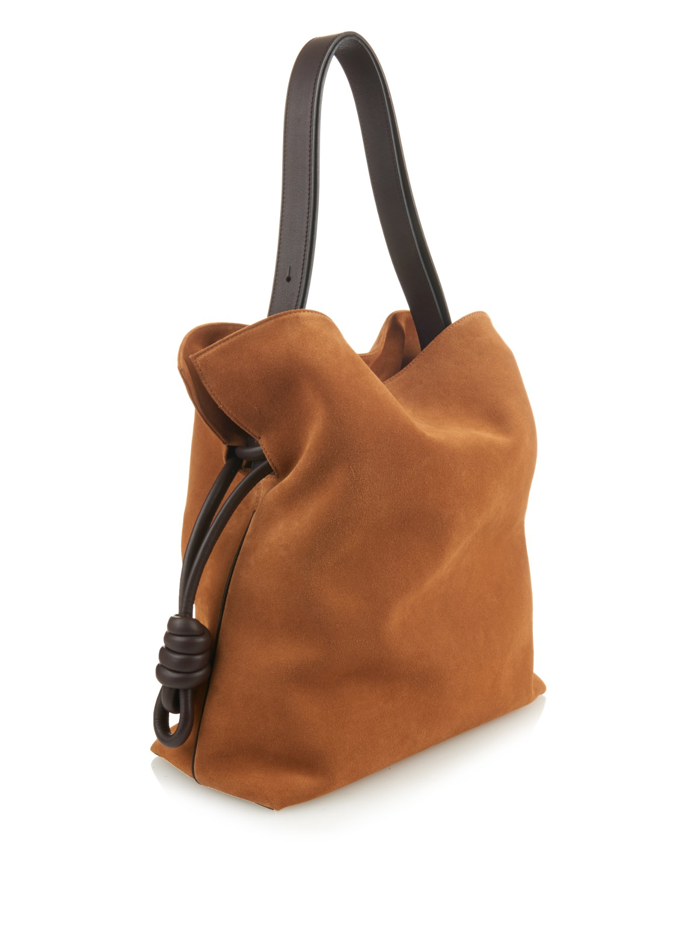 Lyst - Loewe Flamenco Knot Suede Bag in Brown