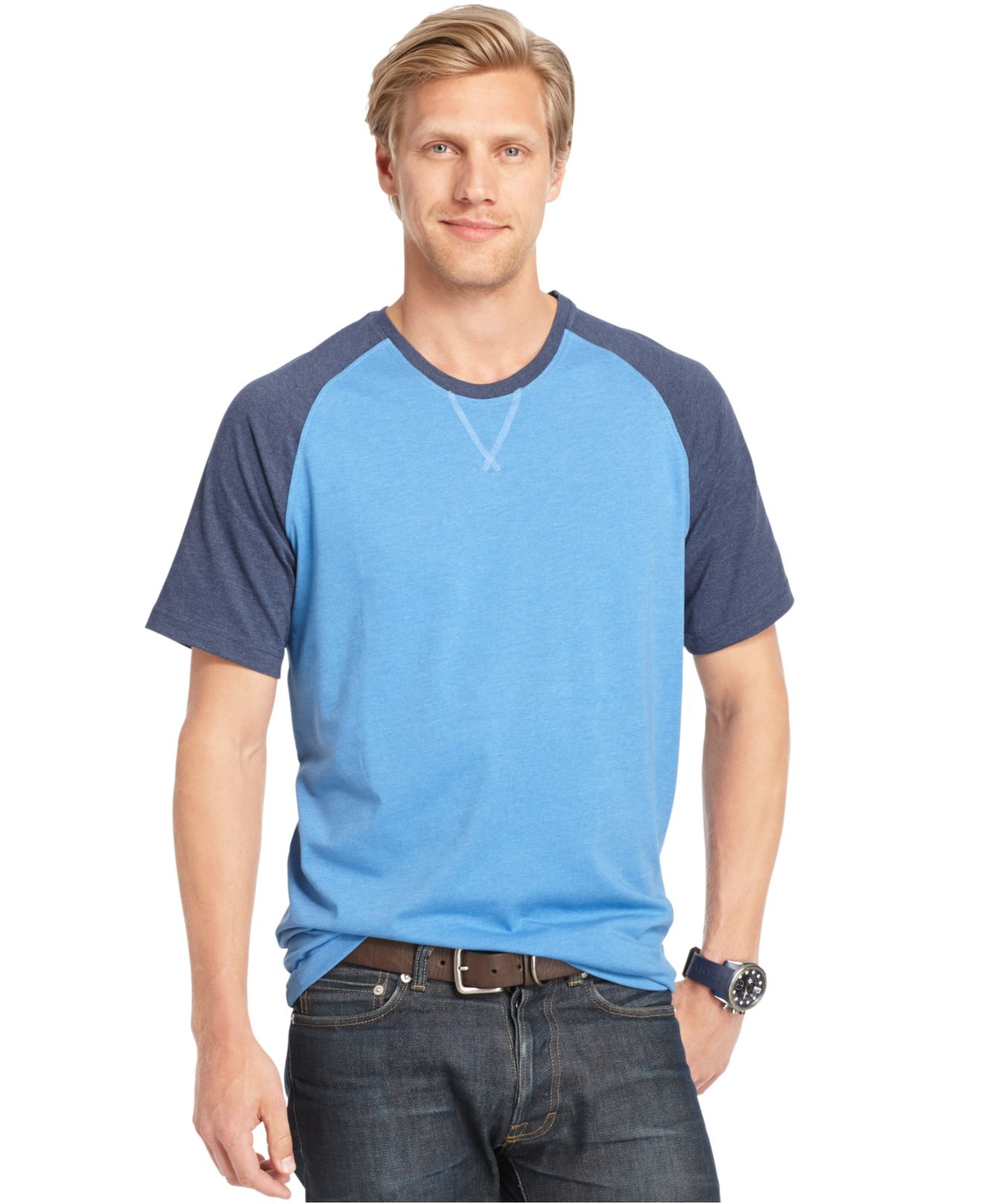Download Lyst - Izod Short-sleeve Raglan T-shirt in Blue for Men