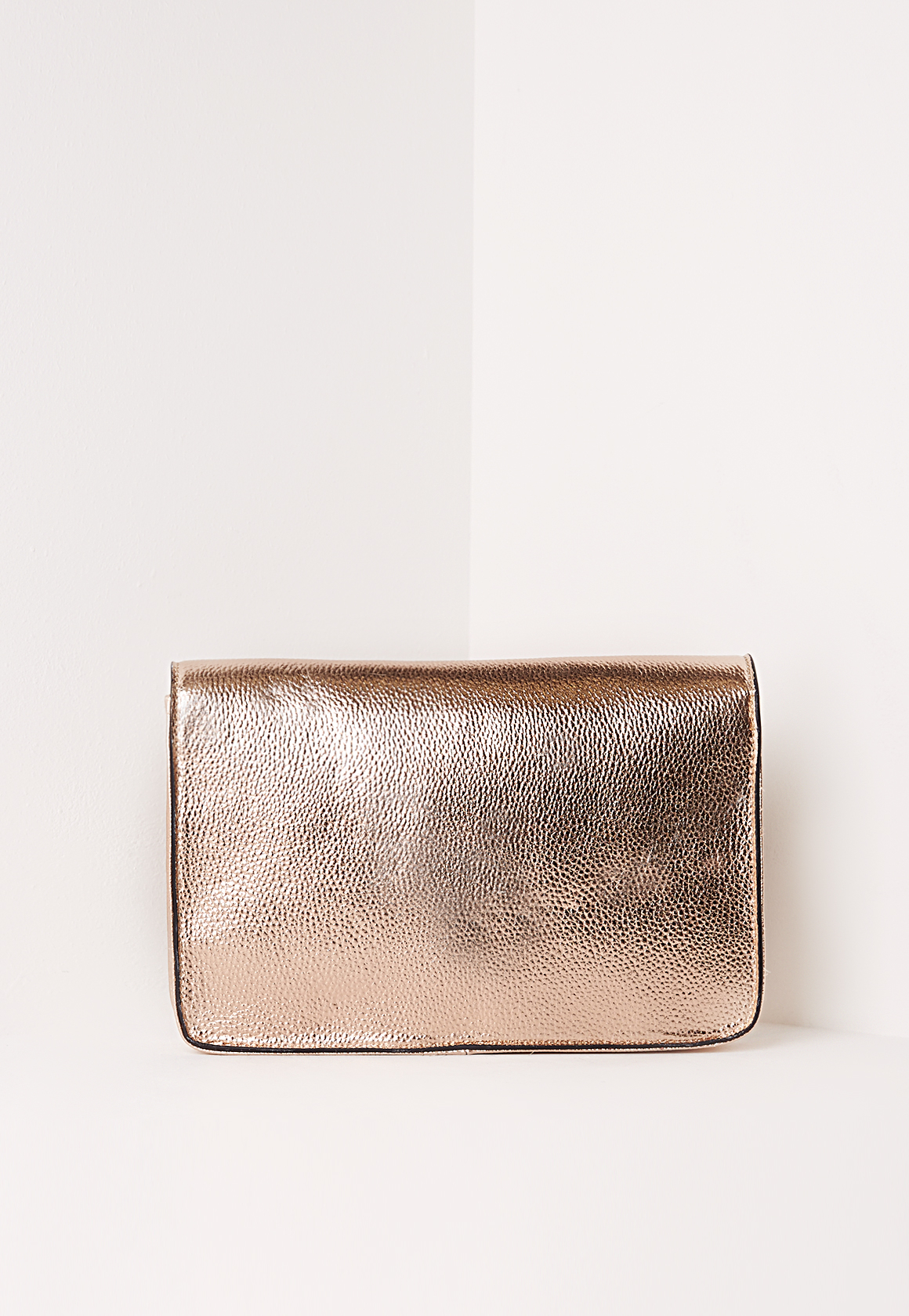 asos rose gold clutch