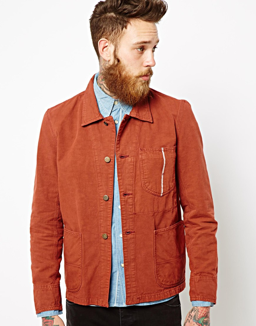 Lee jeans Overall Jacket in Brown for Men | Lyst