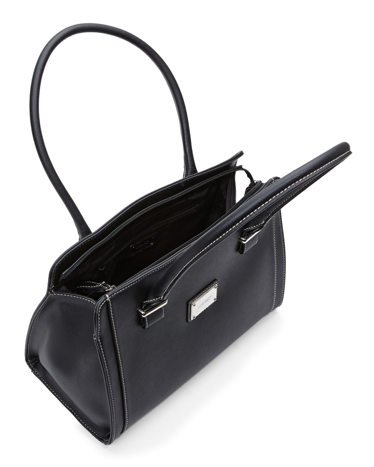 Lyst Nine West Black Metro Satchel In Gallery
