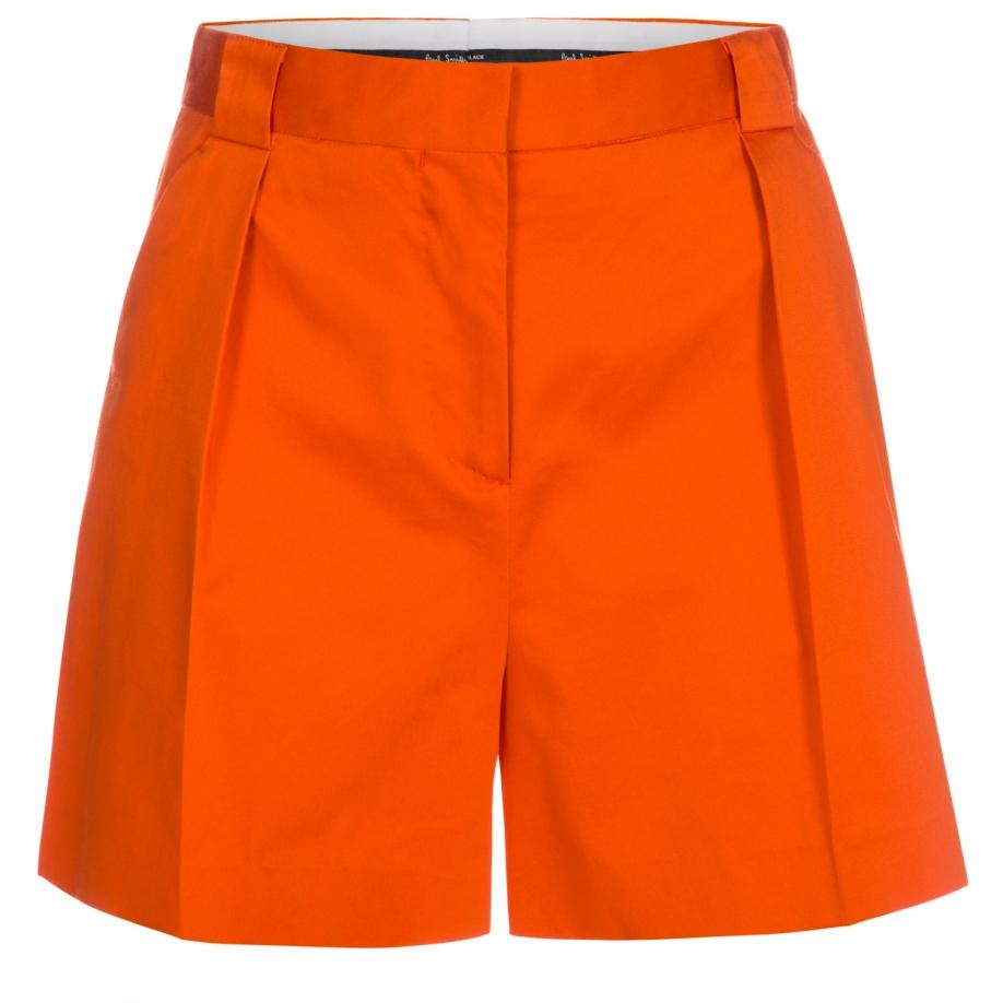 Lyst - Paul Smith Women's Orange Stretch-Cotton Pleated Shorts in Orange