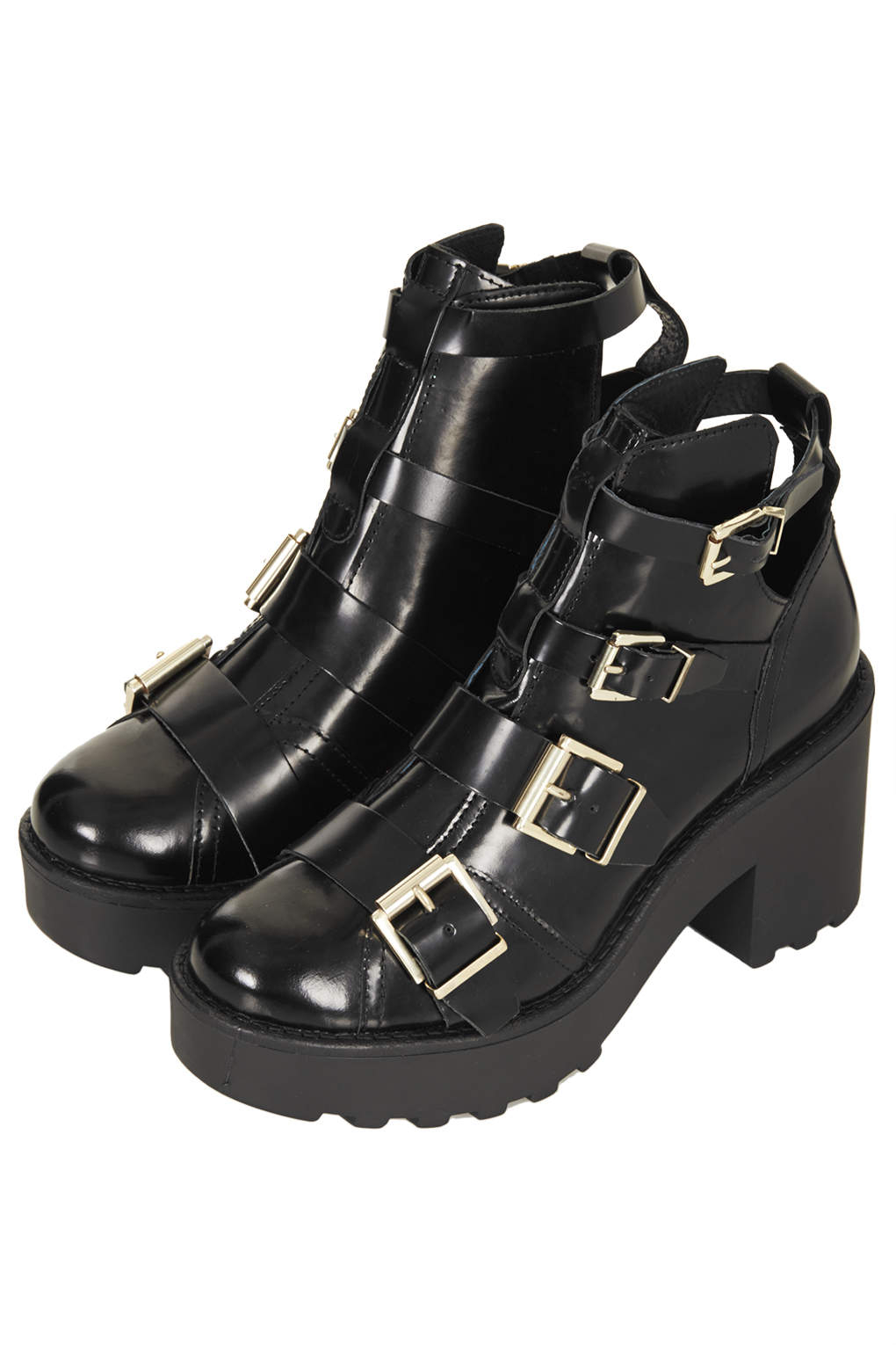 black leather ankle boots topshop