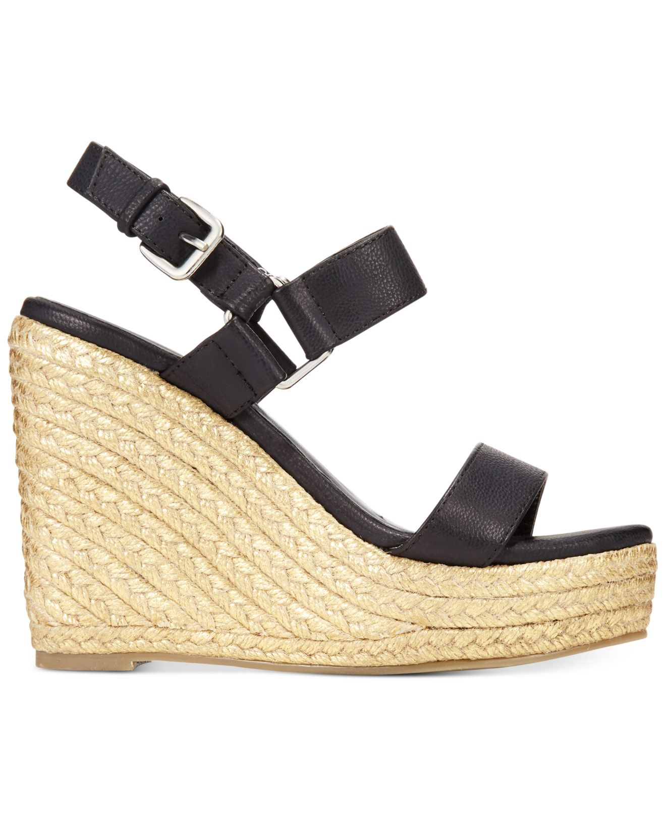 Callisto Mykonos Platform Wedge Sandals in Black | Lyst