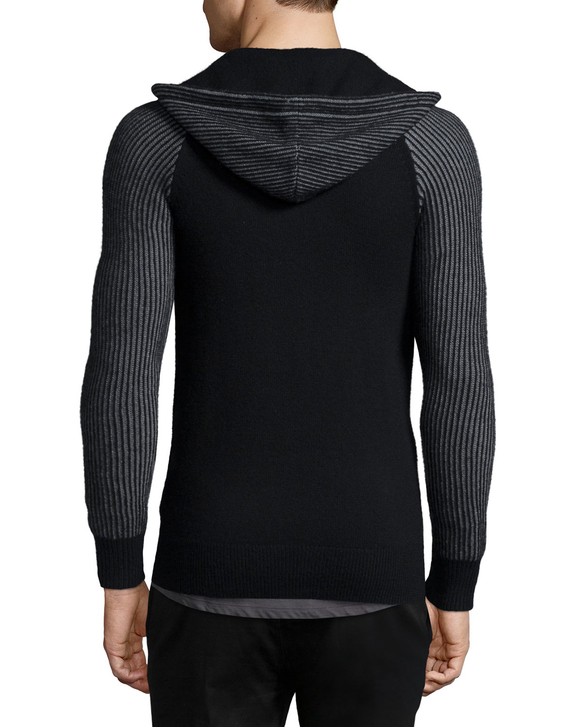 Lyst - Helmut Lang Zip-front Hooded Cashmere Sweater in Black for Men