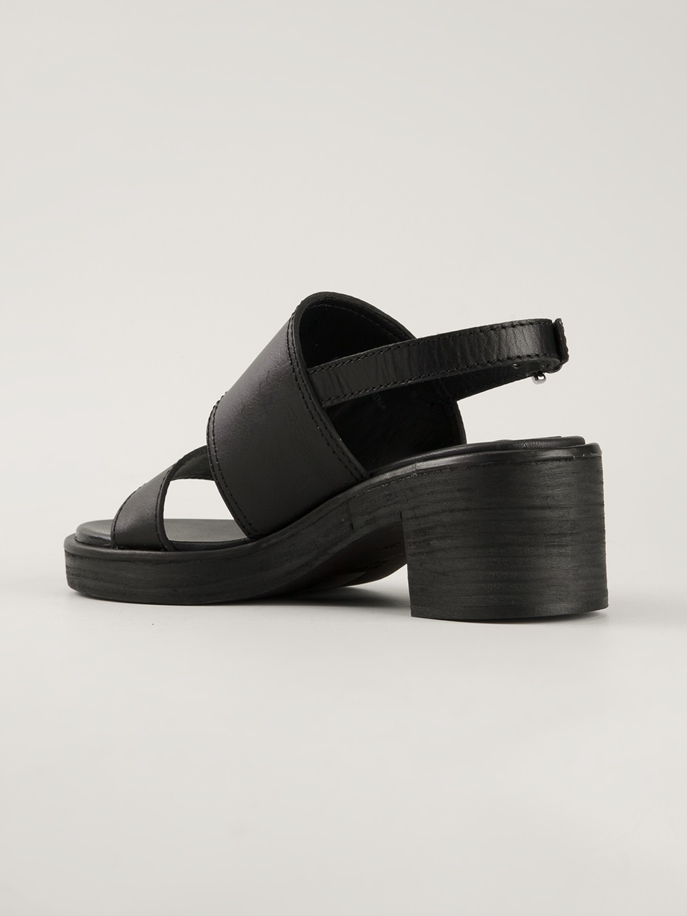 Lyst - Jil Sander Navy Chunky Heel Sandals in Black
