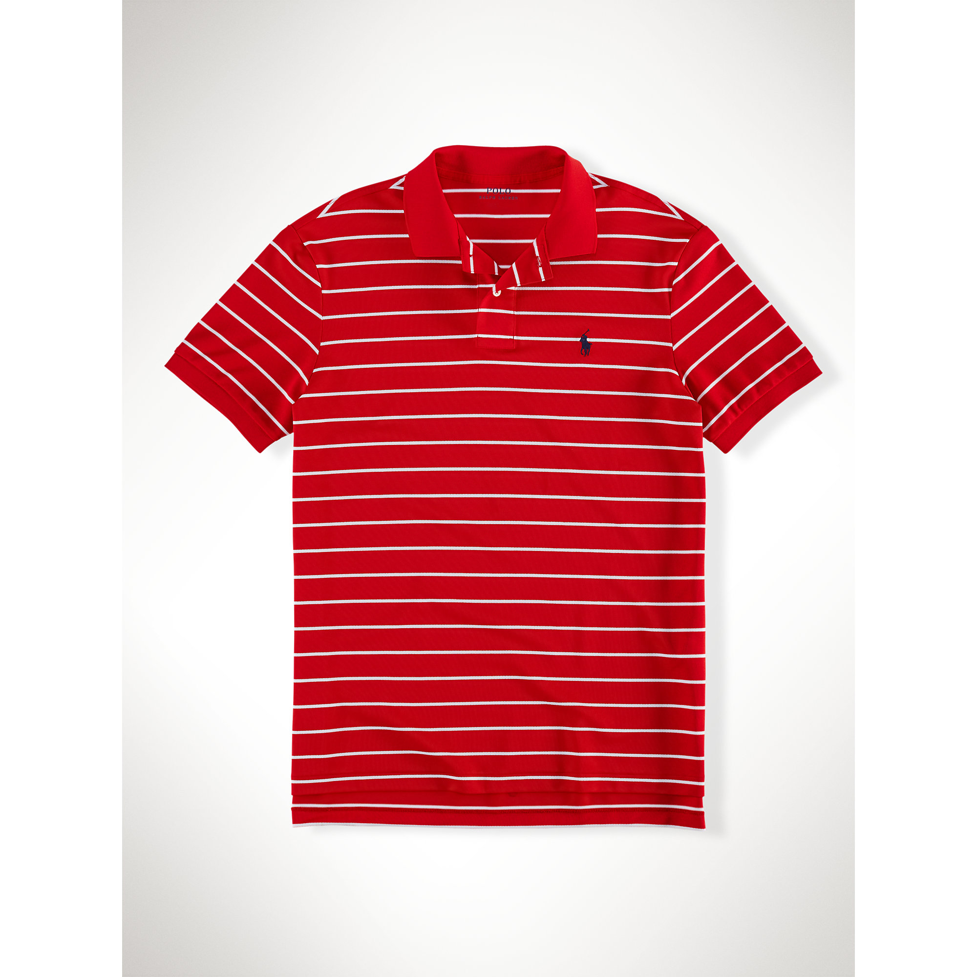 Polo ralph lauren Performance Striped Mesh Polo in Red for Men | Lyst