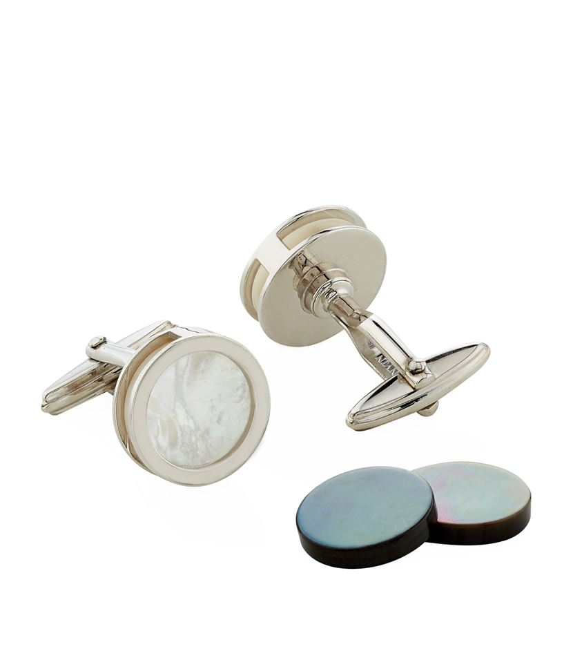 Lanvin Interchangeable Mother Of Pearl Cufflinks in White for Men Lyst