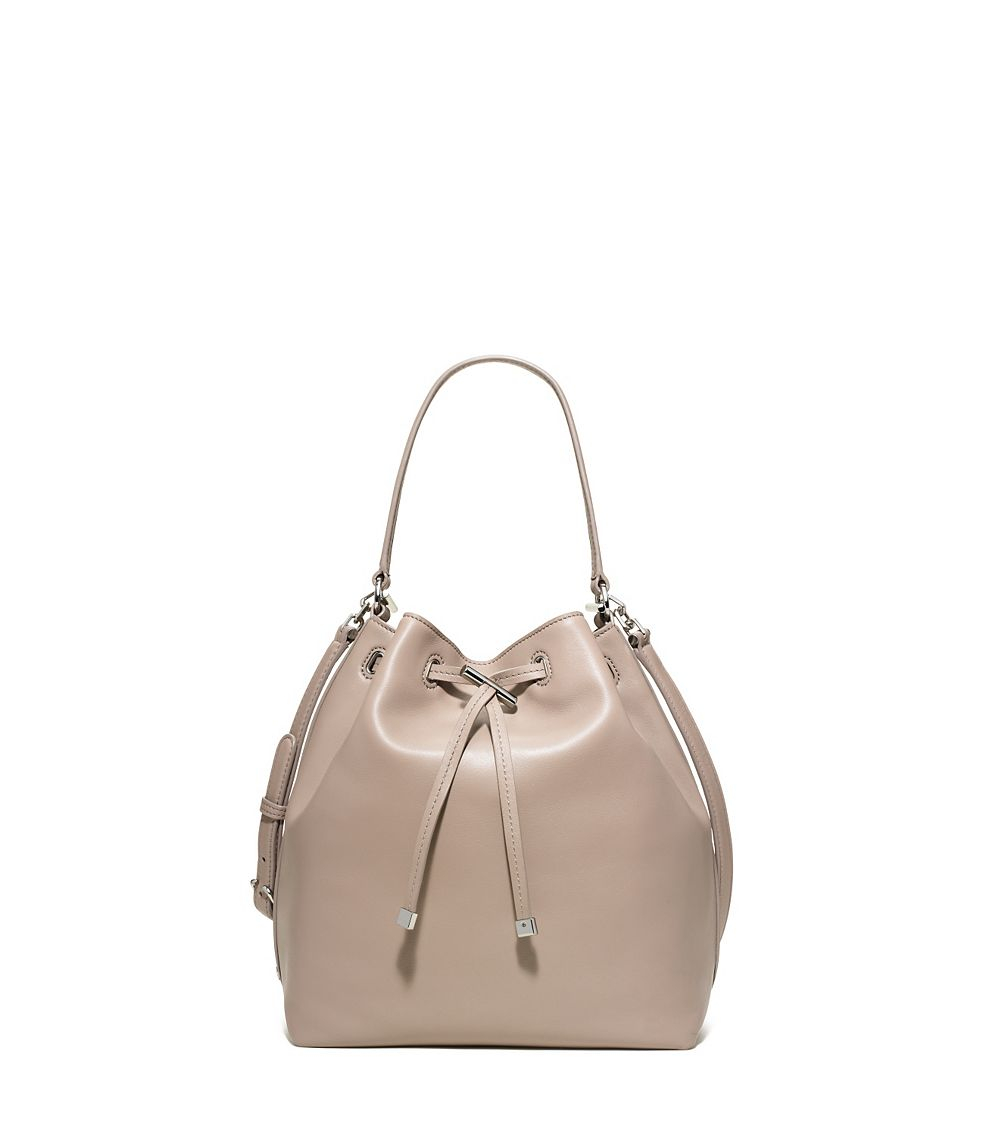 Tory burch Toggle Drawstring Bucket Bag in Gray Lyst