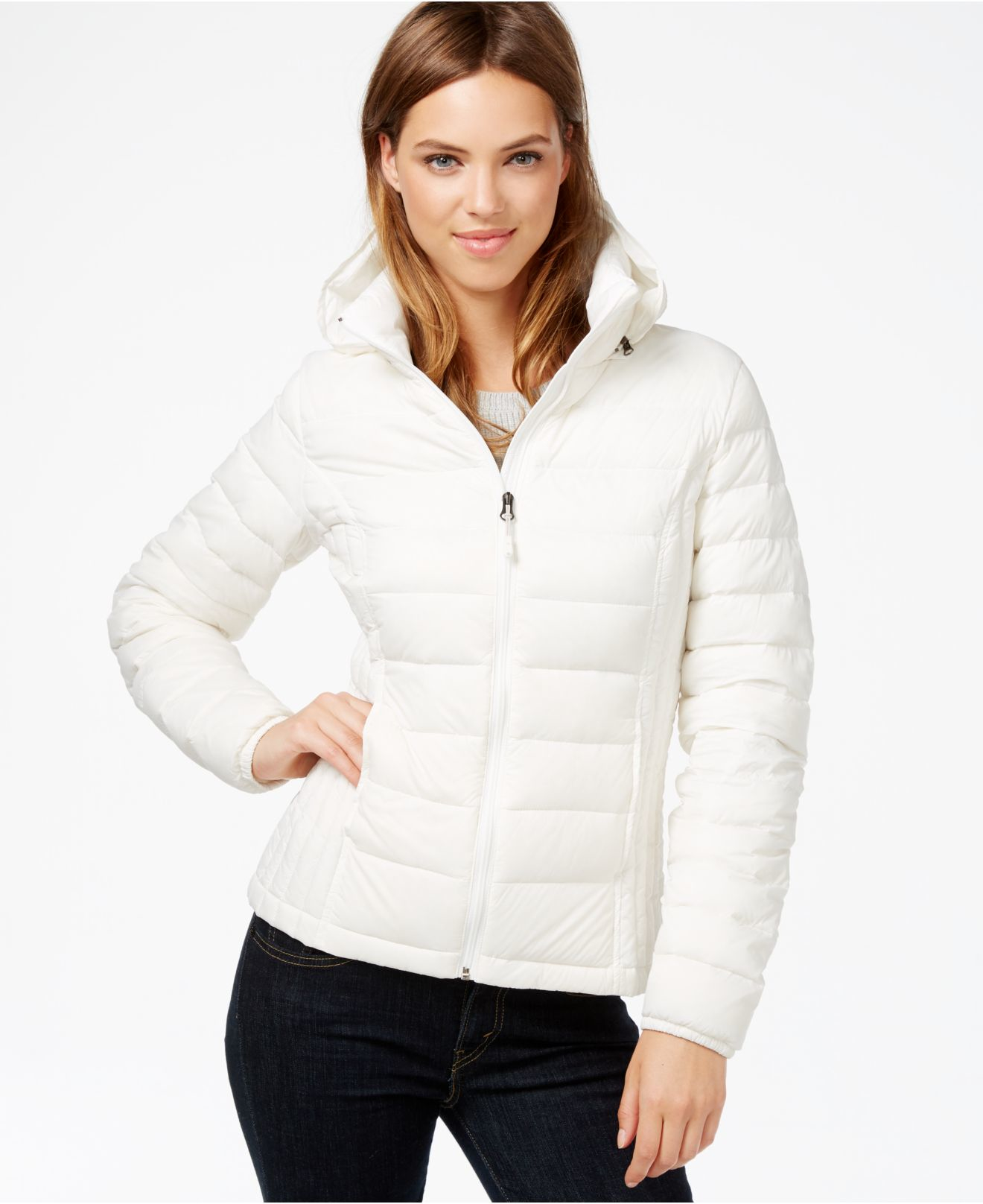 32 degrees Hooded Packable Down Puffer Jacket in White | Lyst