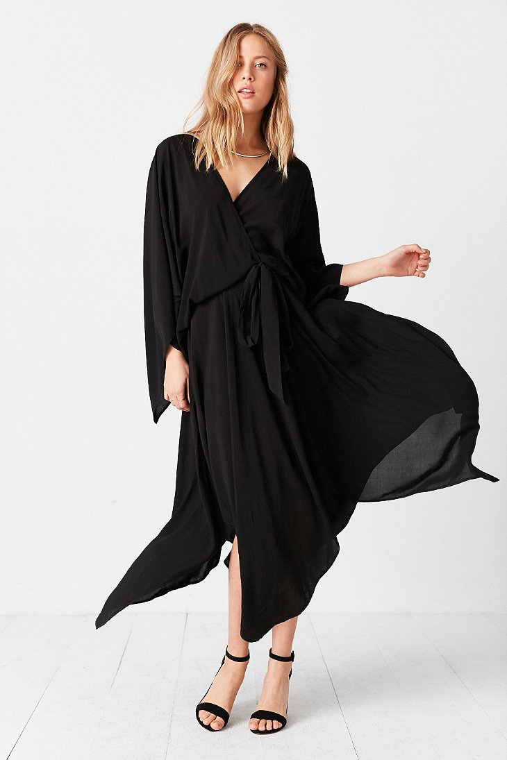 black kimono dress