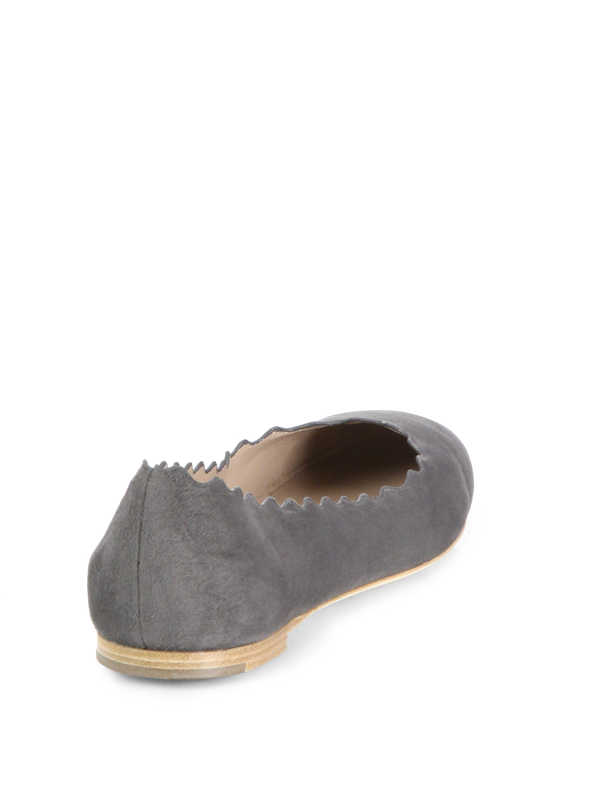 gray suede ballet flats