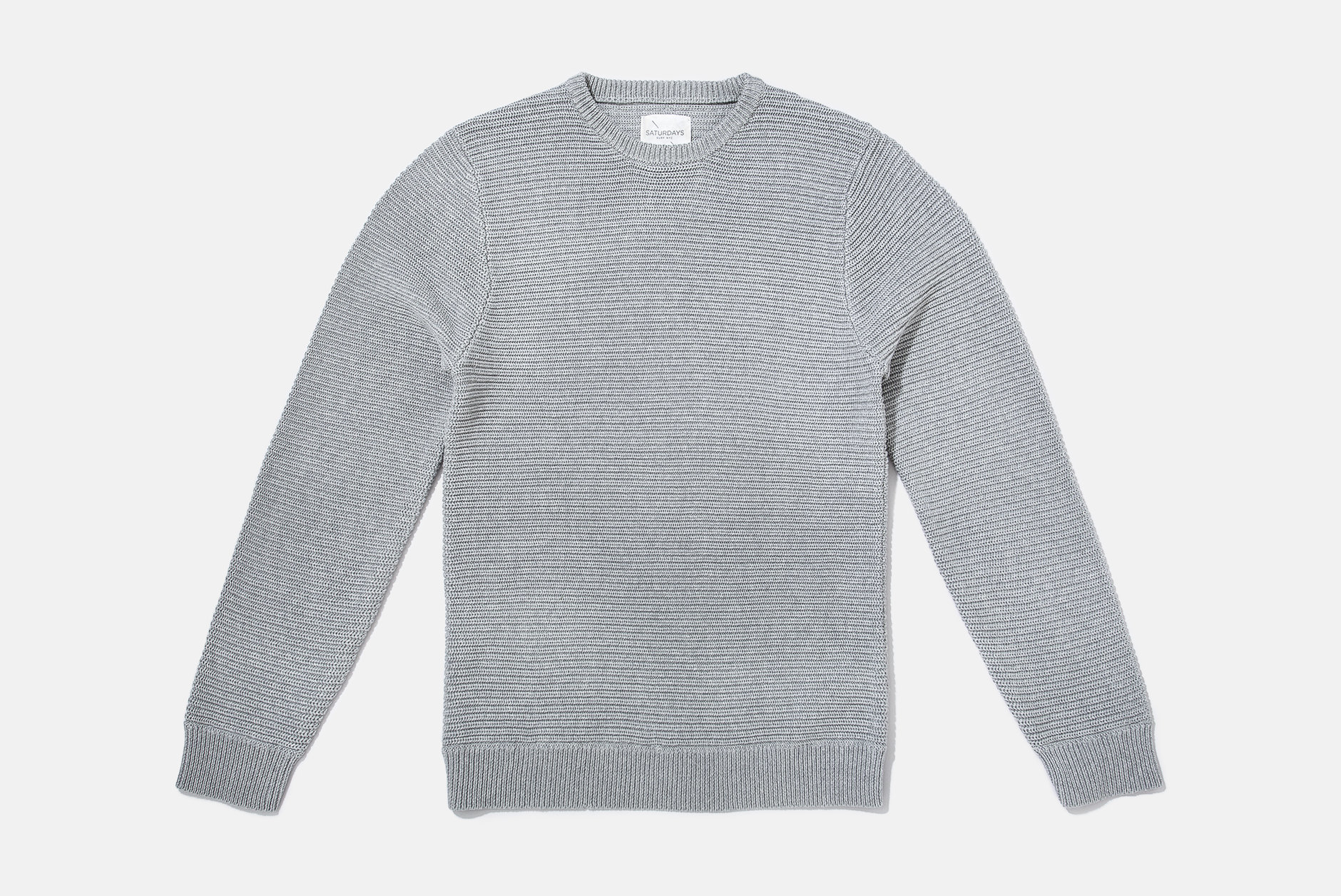 Saturdays nyc Everyday Horizontal Rib Sweater in Gray for Men | Lyst
