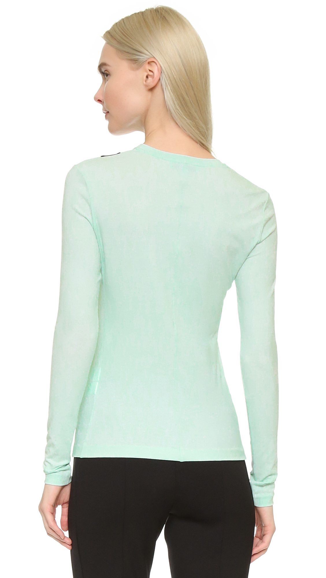 Download Lyst - Narciso Rodriguez Long Sleeve Jersey Top in Green