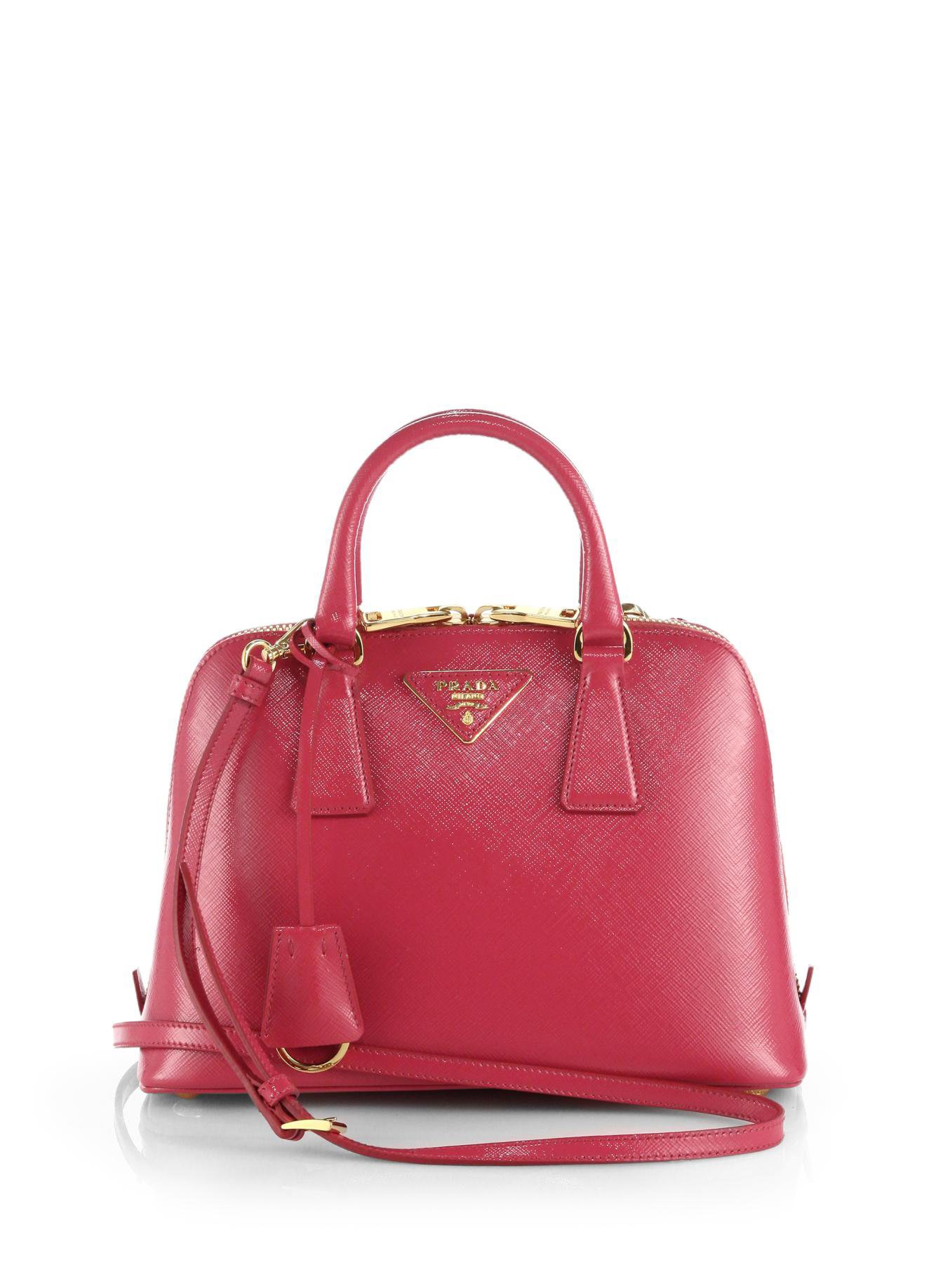 prada saffiano mini bag pink