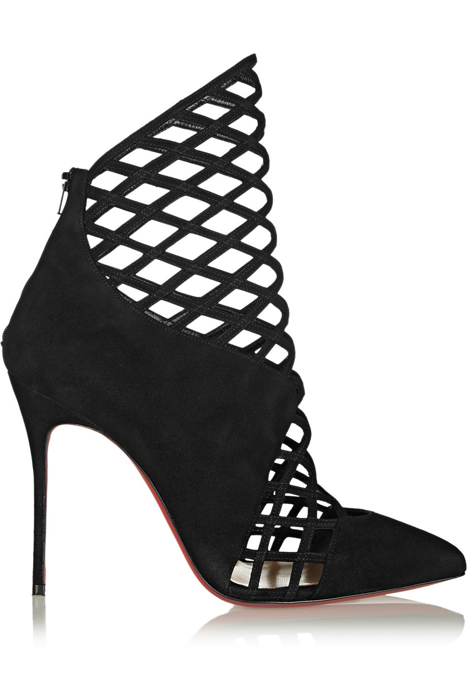 Christian louboutin Mrs Bouglione 100 Suede Ankle Boots in Black ...