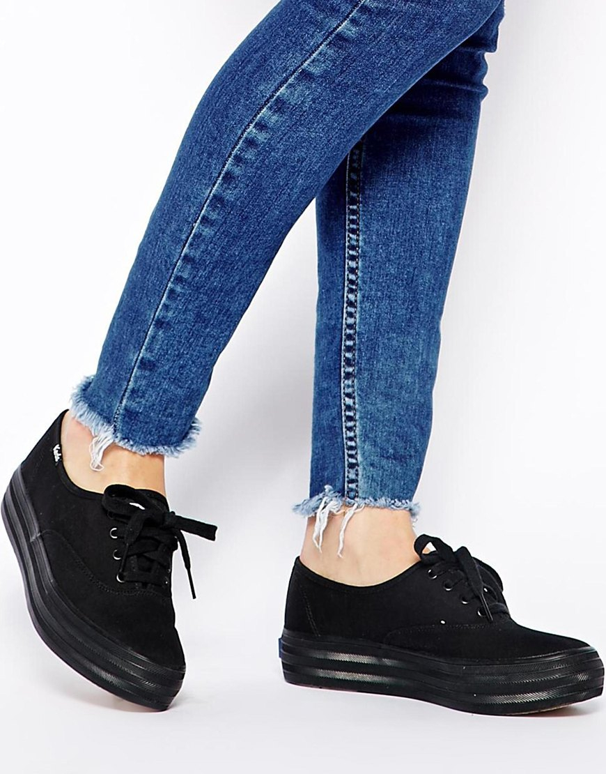 triple black leather sneakers
