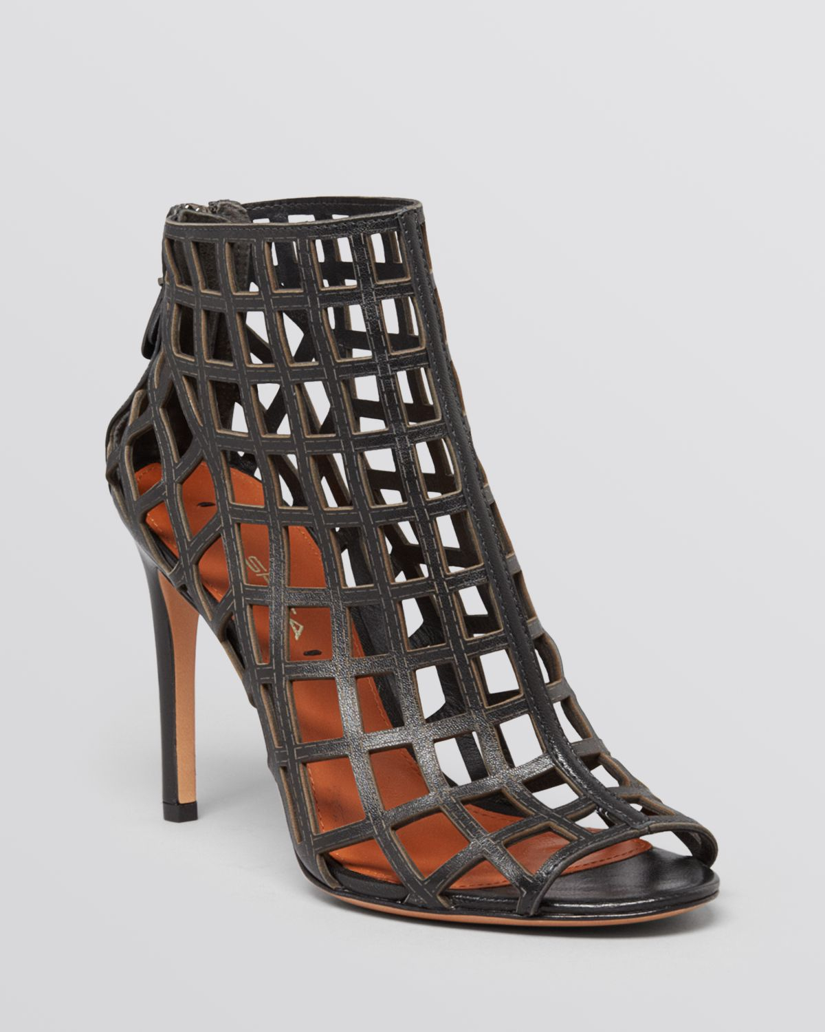 Lyst - Via Spiga Open Toe Sandals - Elenora High Heel in Black