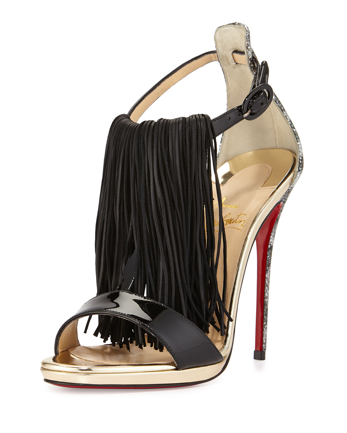 louboutin fringe heels