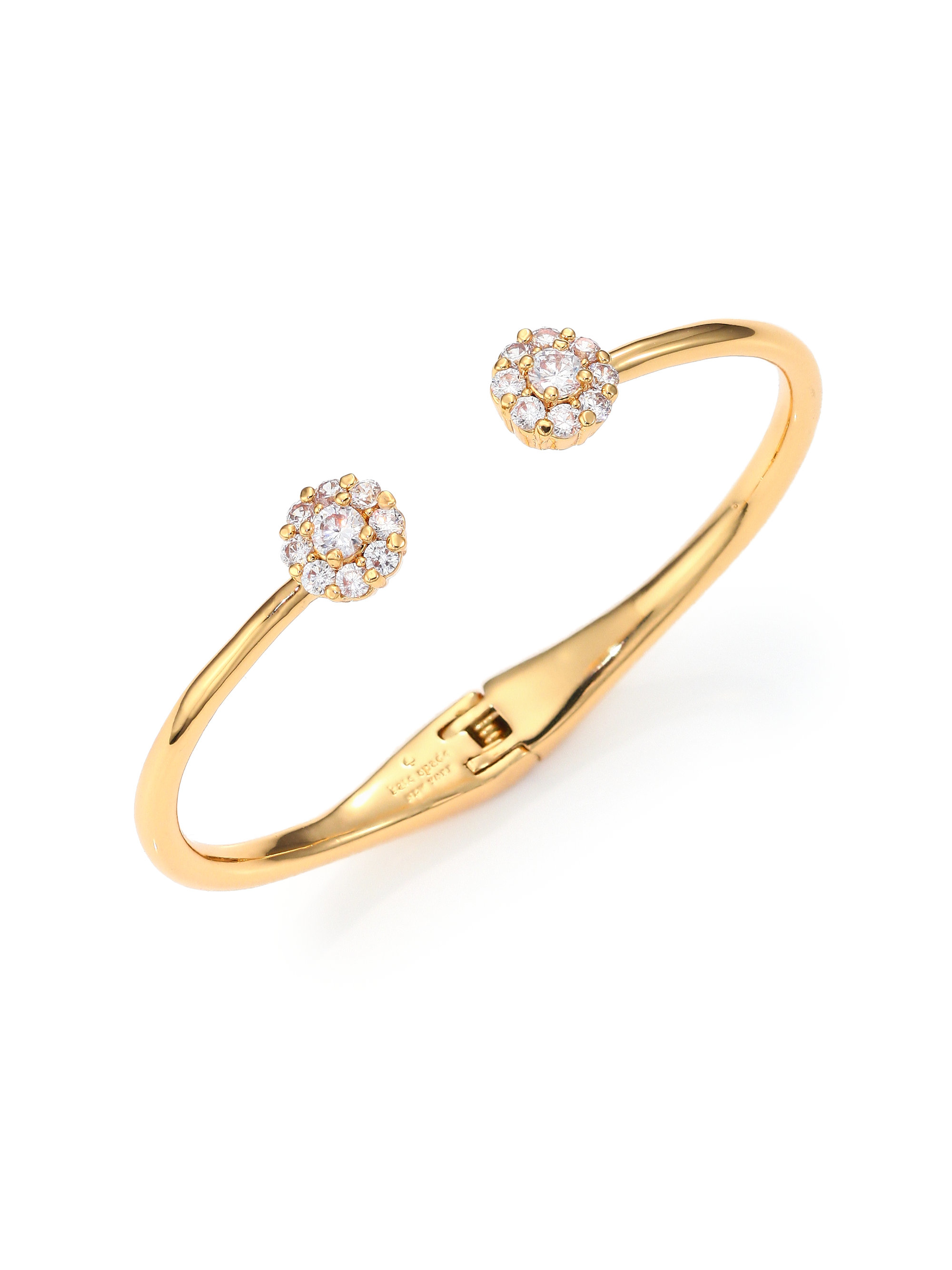 Lyst Kate Spade New York Rise Shine Flower Bangle Bracelet Clear Gallery