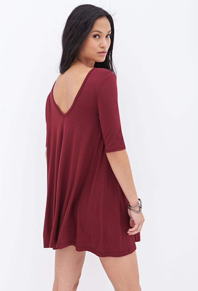 Lyst - Forever 21 Knit T-Shirt Dress in Red