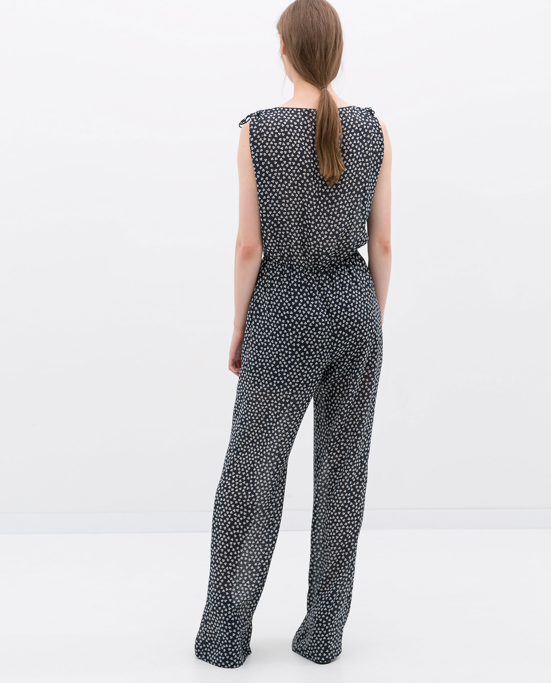zara sheer jumpsuit in blue lyst zara sheer jumpsuit in blue lyst