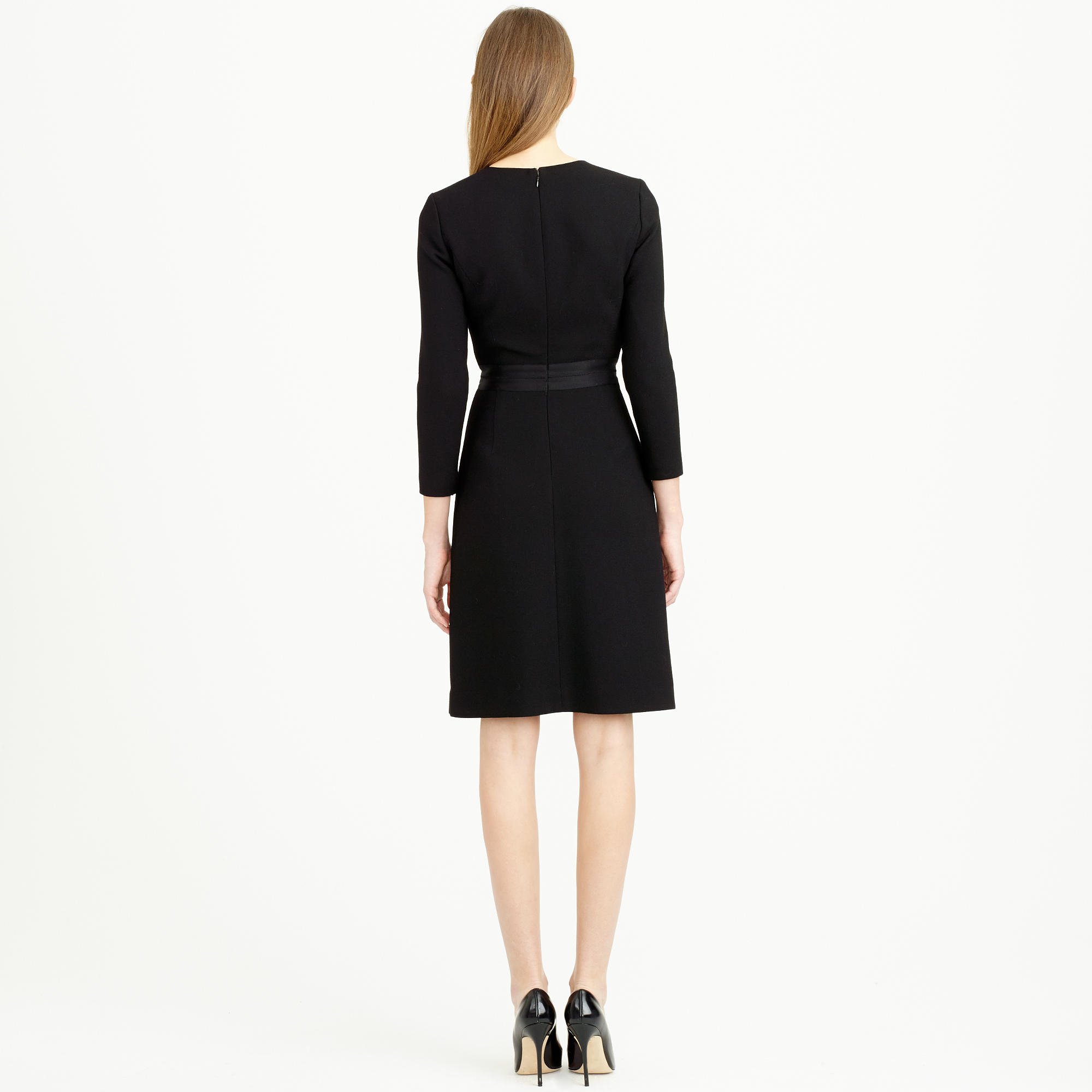 black wool crepe dress