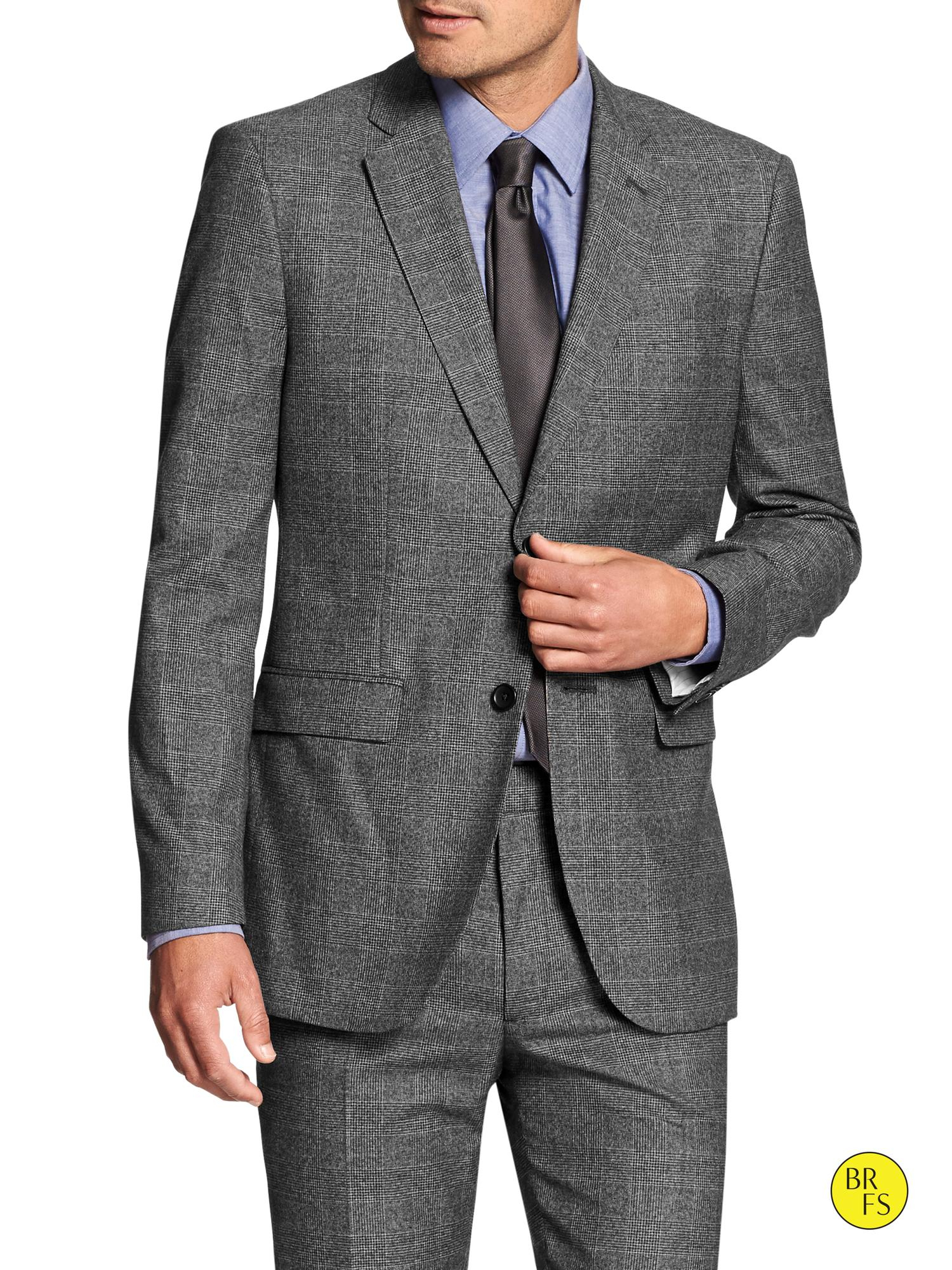 Banana Republic Gray Factory TailoredFit Glen Plaid Blazer for Men Lyst