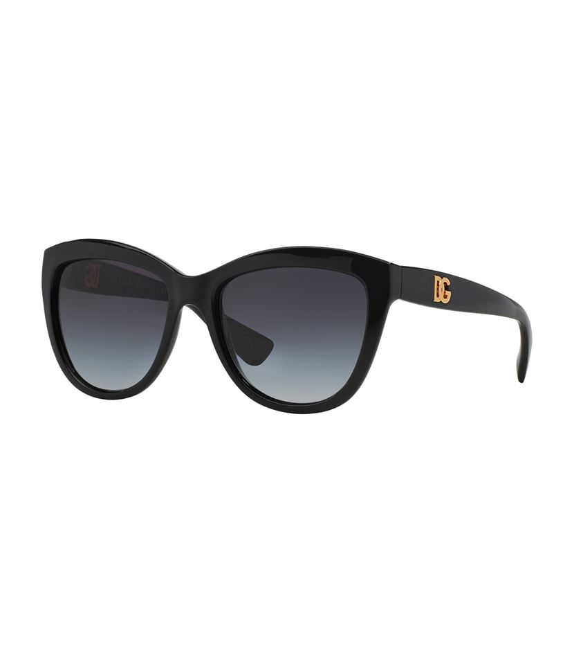 Dolce & gabbana Linked Logo Cat Eye Sunglasses in Black