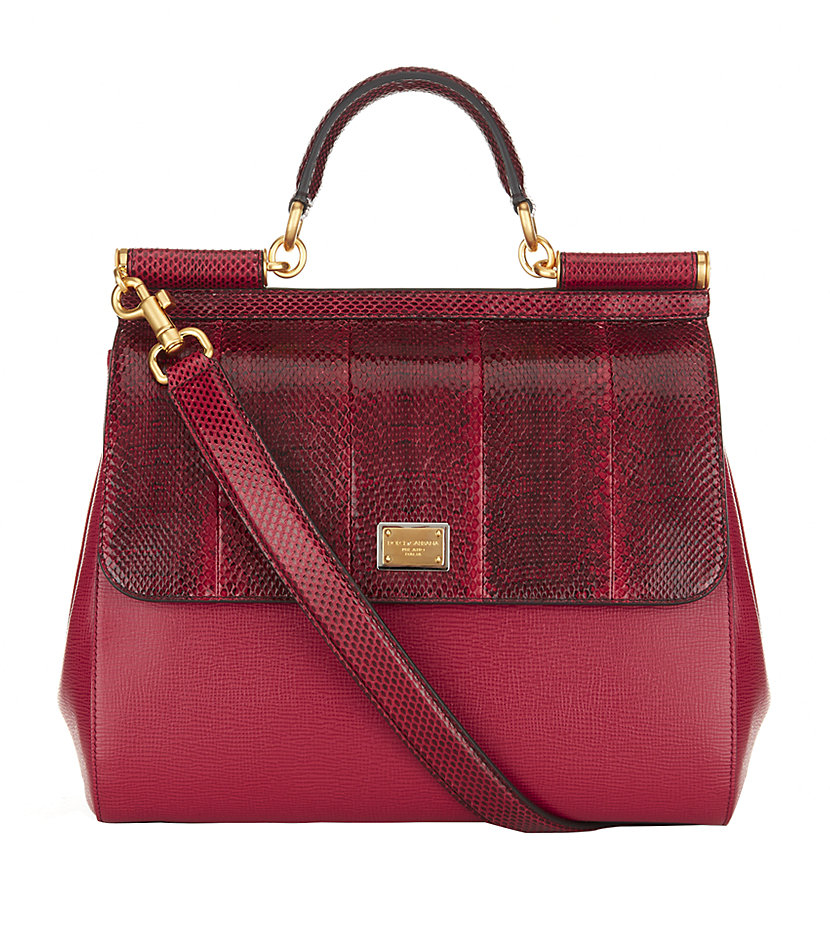 Dolce & Gabbana | Red Large Sicily Snake Trim Tote | Lyst