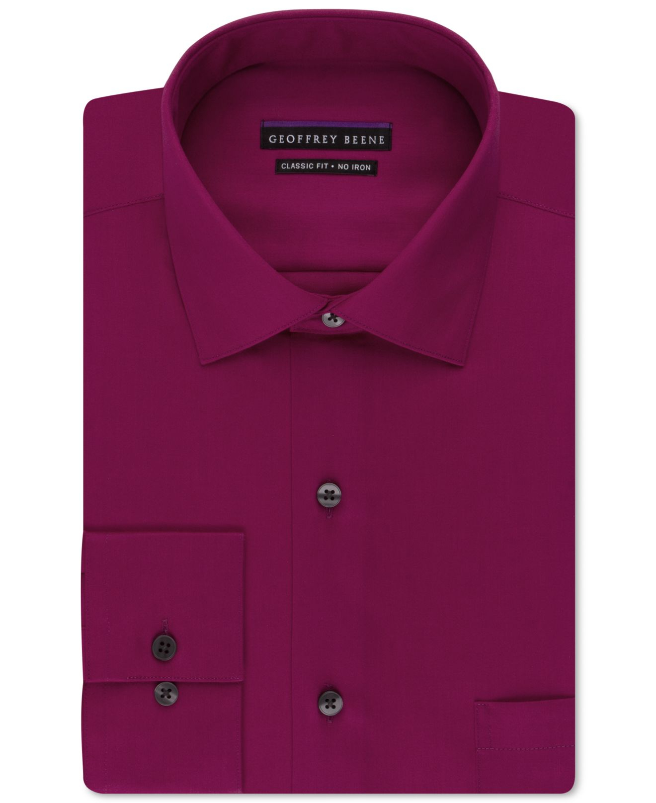 Lyst - Geoffrey Beene Non-iron Sateen Solid Dress Shirt in Purple for Men