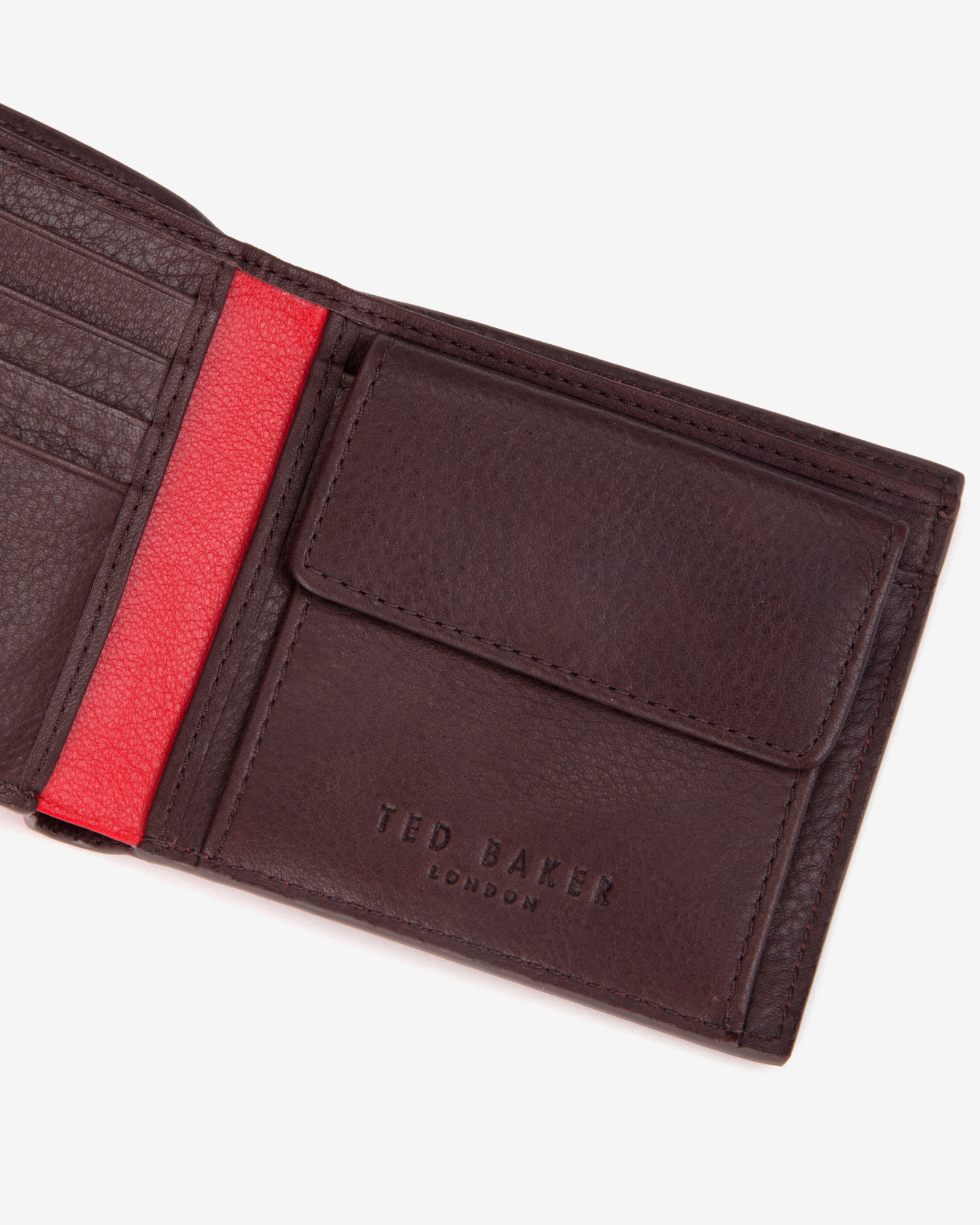 Lyst - Ted Baker Bright Leather Bi-Fold Wallet in Red for Men