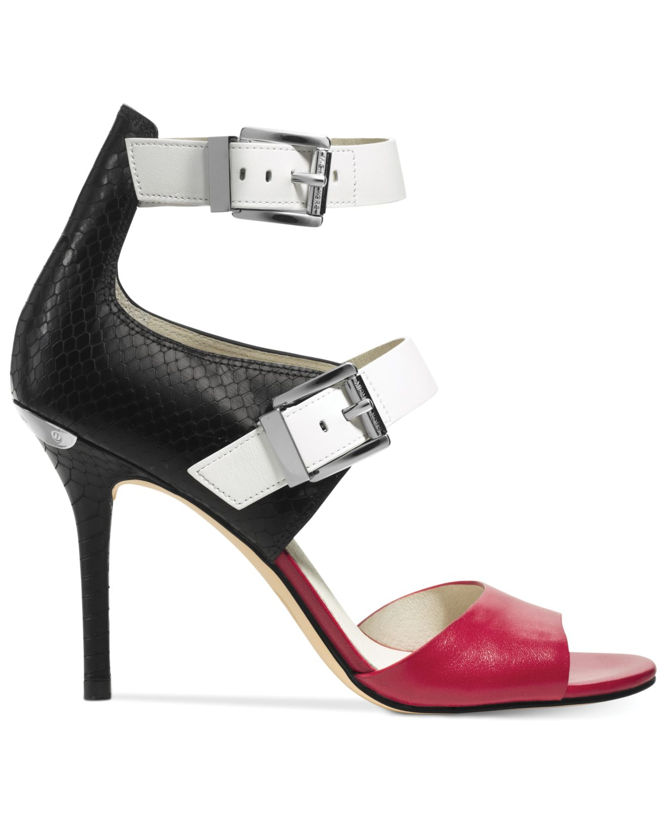 Lyst Michael Kors Michael Adriana Ankle Strap Sandals in Black