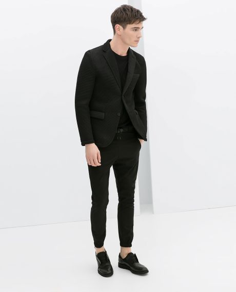 Zara Mesh Blazer in Black for Men | Lyst