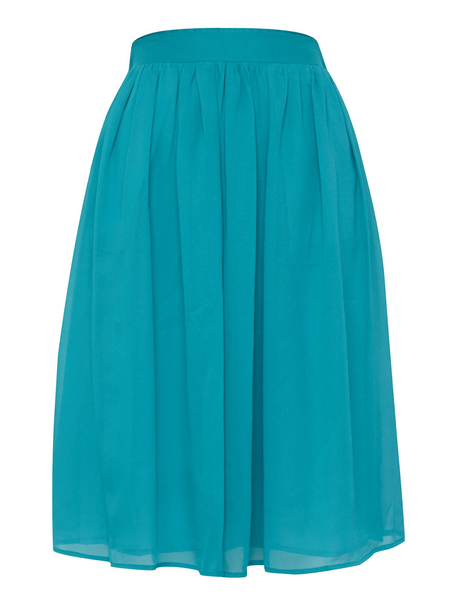 Yas Pleated Midi Skirt In Teal Green 1444