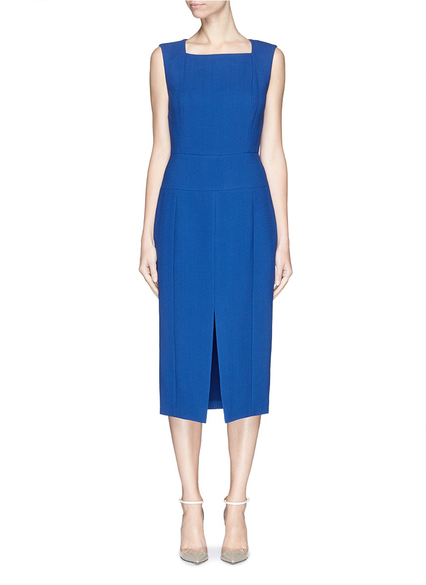 Lyst Jason Wu Crepe Ed Sleeveless Dress In Blue Gallery