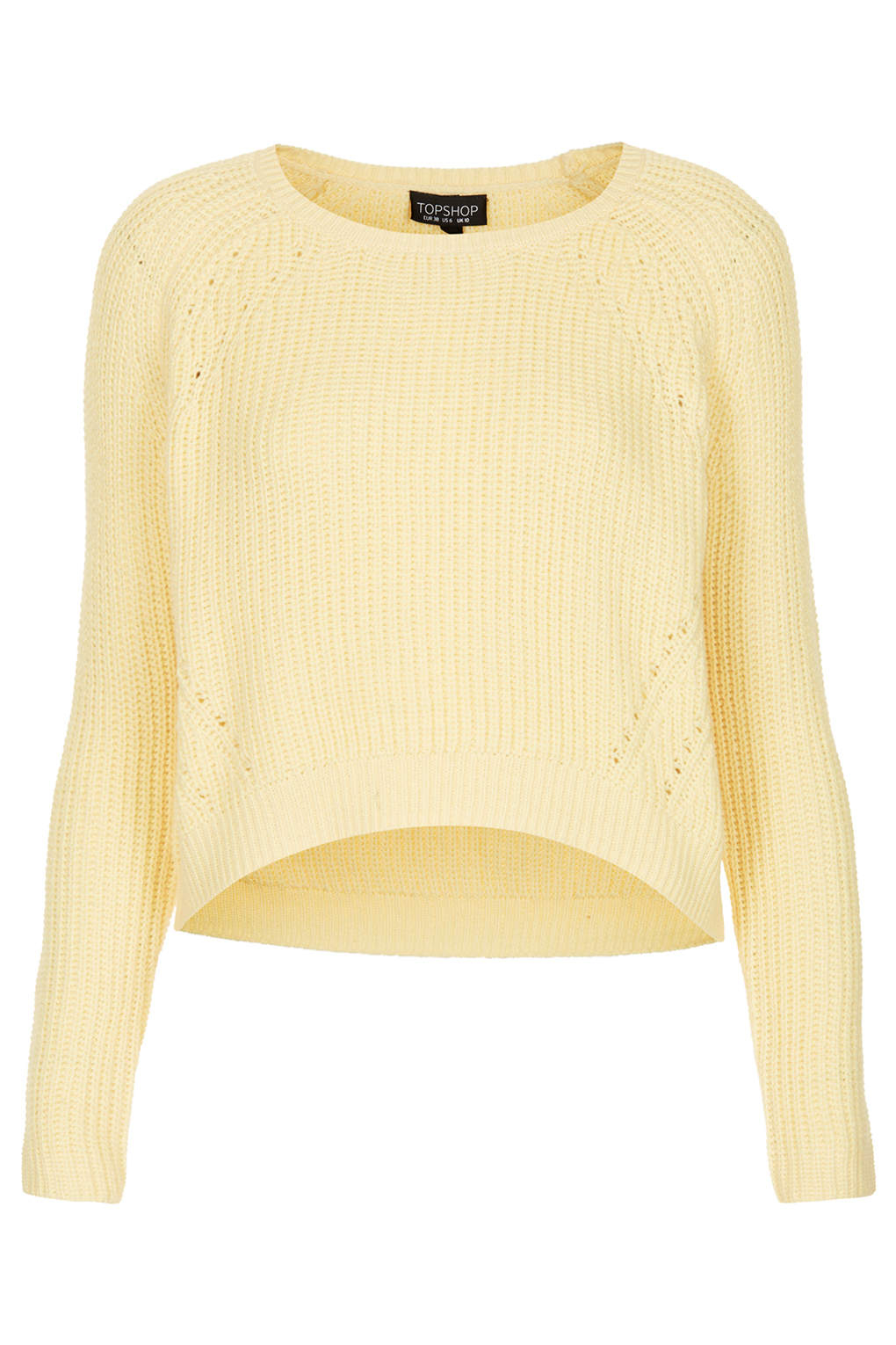 Lyst - Topshop Knitted Curve Crop Jumper in Yellow